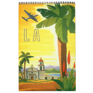 Calendrier vintage des affiches de voyages interna