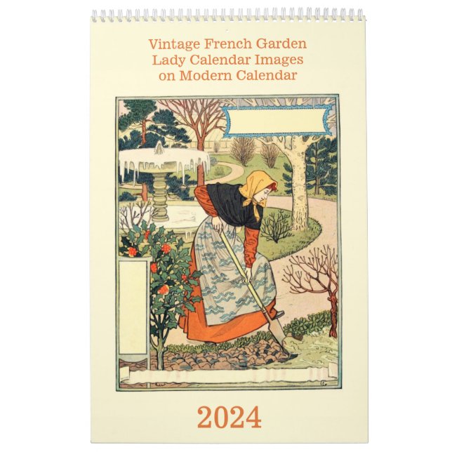 Calendrier Vintage French Garden Lady Modern (Protection)
