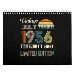 Calendrier Vintage Juillet 1956 Ce que je veux édition limit