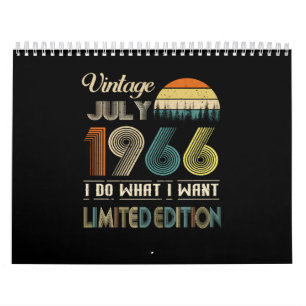 Calendrier Vintage juillet 1966 Ce que je veux édition limit