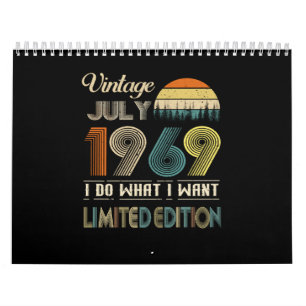 Calendrier Vintage juillet 1969 Ce que je veux édition limit