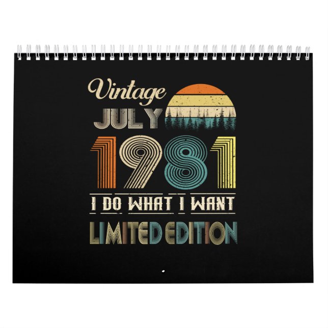 Calendrier Vintage Juillet 1981 Ce que je veux édition limité (Protection)