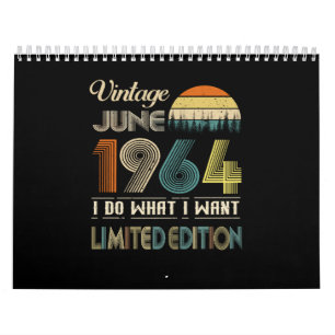 Calendrier Vintage juin 1964 Ce que je veux Edition Limitée