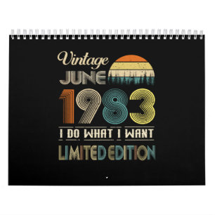 Calendrier Vintage juin 1983 Ce que je veux Édition limitée