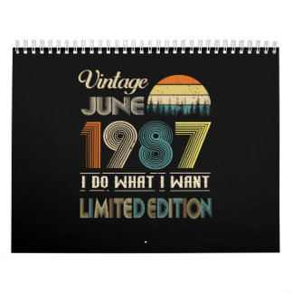 Calendrier Vintage juin 1987 Ce que je veux Edition Limitée