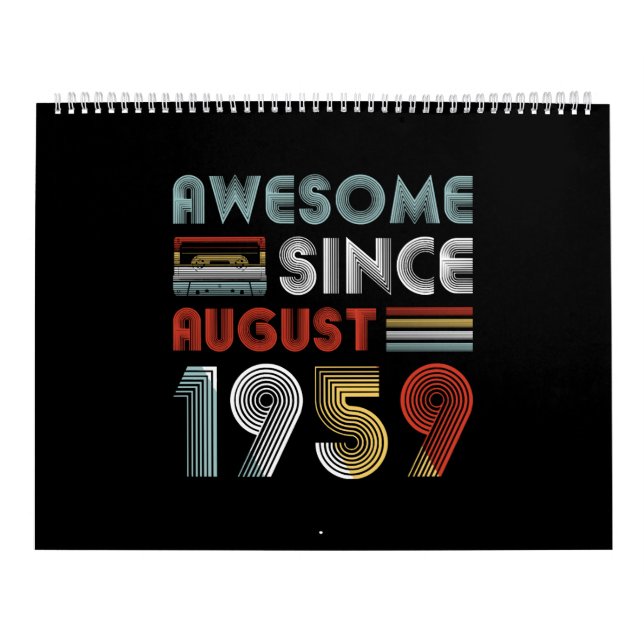 Calendrier Vintage stupéfiant depuis août 1959 63e anniversai (Protection)