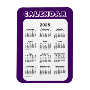 Calendrier violet 2025 par Janz 3x4 Magnet