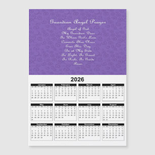 Calendrier violet 2026 de prière d'ange gardien