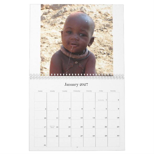 Calendrier Visages de l'Afrique - customisée - customisés (Jan 2027)
