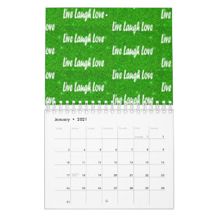 Calendrier Vivez Riez Aimez Message Positif Vert