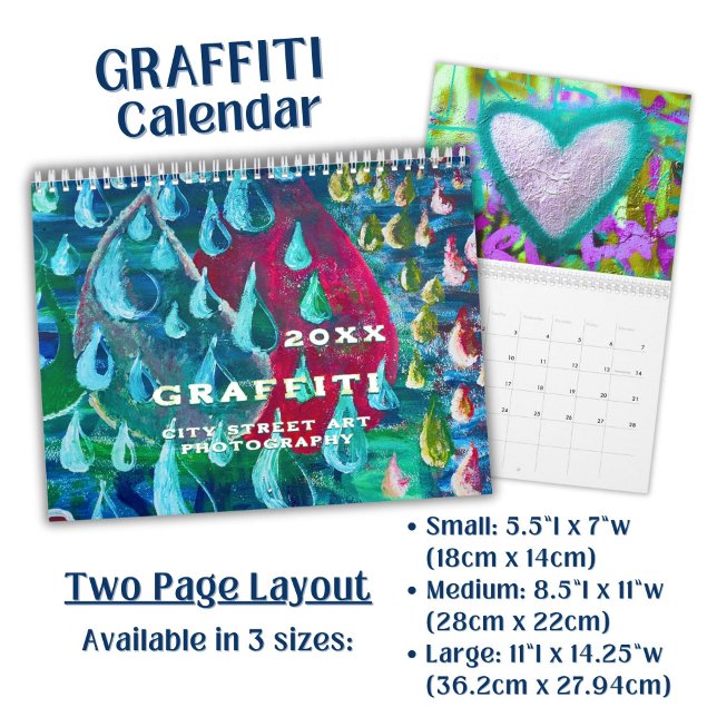 Calendrier Vivid Colorful Graffiti Street Art Photography - (Créateur téléchargé)