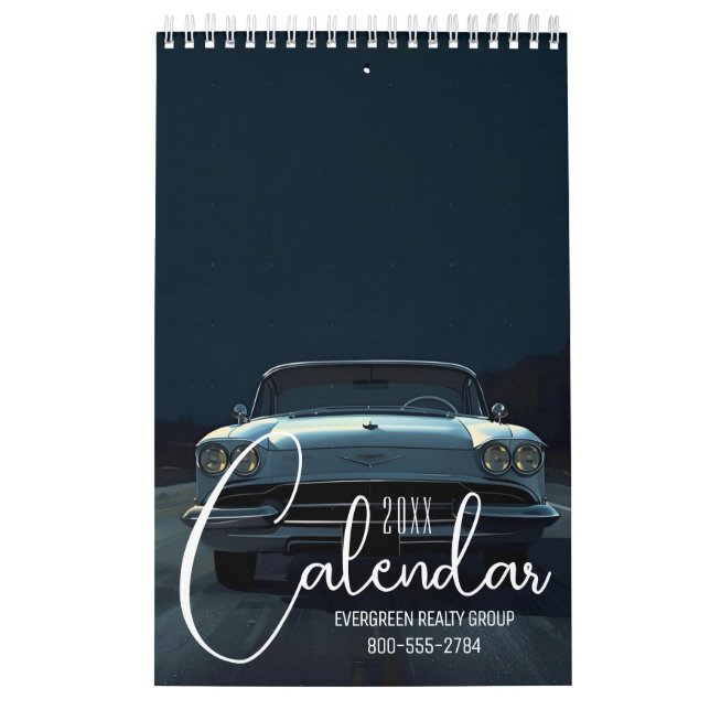 Calendrier Voitures Classiques Vintage 2026 (Protection)