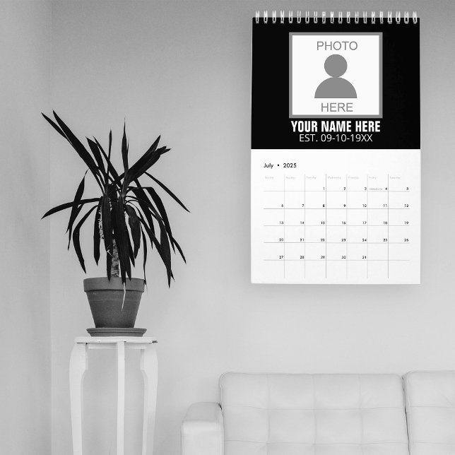 Calendrier Votre photo ici Nom et âge (Créateur téléchargé)