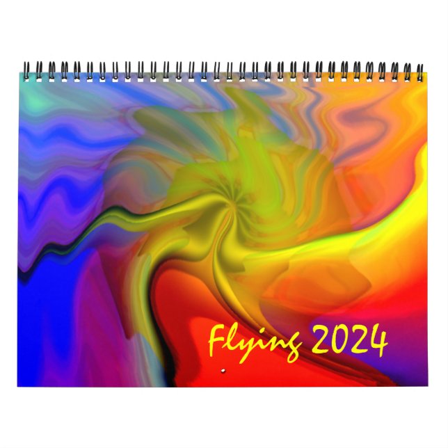 Calendrier Voyage 2024 Trippy Abstrait Art Calendar (Protection)