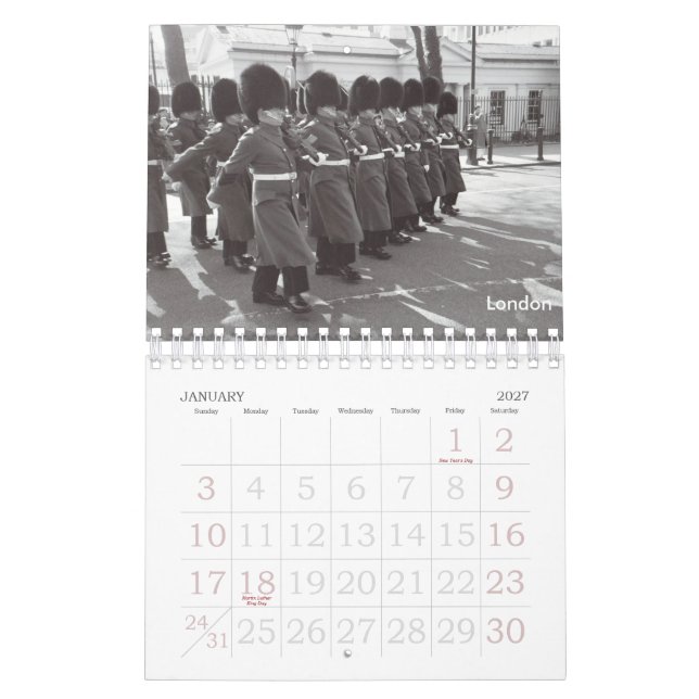 Calendrier Voyage à travers les années (Jan 2027)