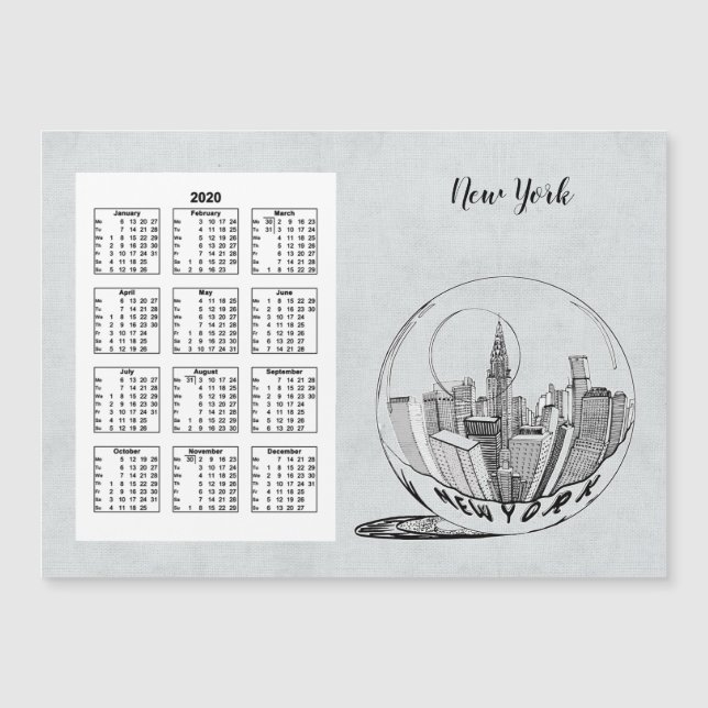 Calendrier Voyage Ville Année complète 2020 (Devant)