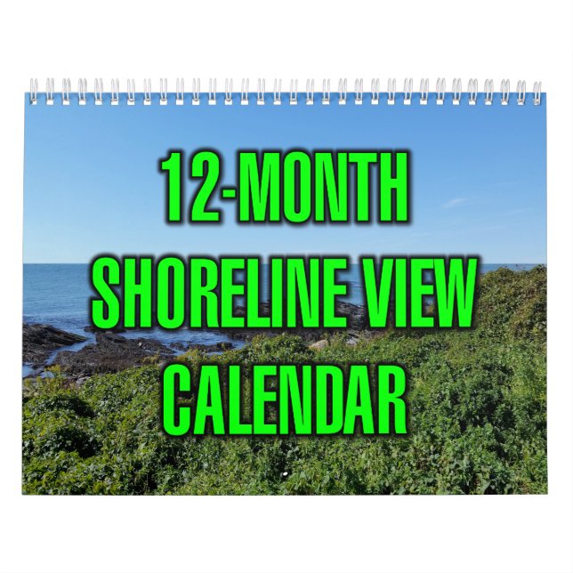 Calendrier Vue du rivage sur 12 mois (Protection)