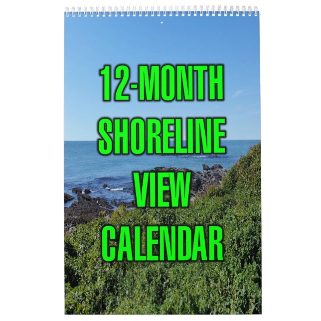Calendrier Vue du rivage sur 12 mois (Protection)
