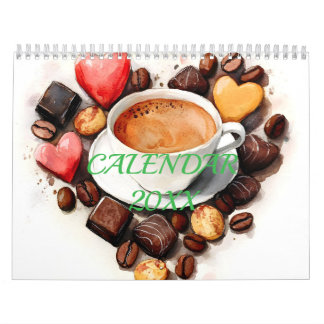 Calendrier Watercolor Artistic Coffee Lovers Moments