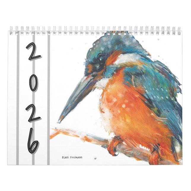 Calendrier Watercolor Birds Wall Calendar 2026 (Protection)