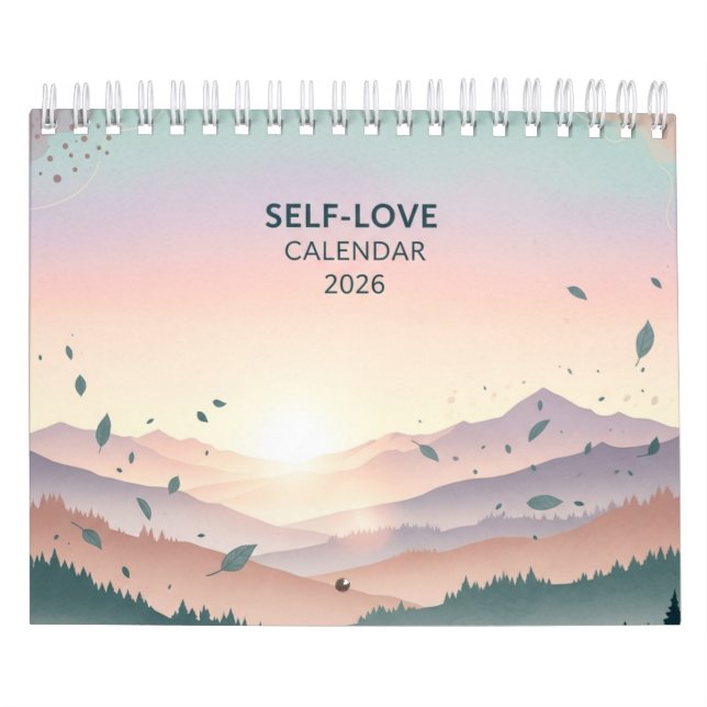 Calendrier Watercolor Nature Self-Love Quotes Calendar 2026 (Protection)