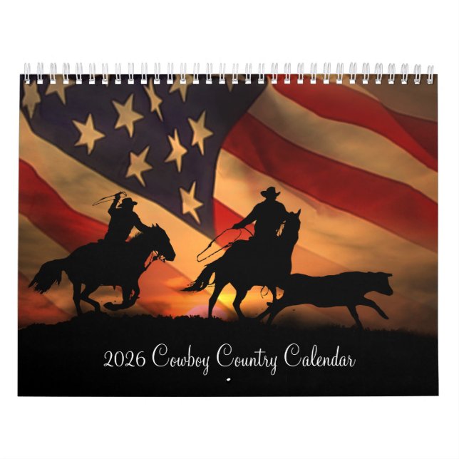 Calendrier Western Country Cowboy 2026 (Protection)