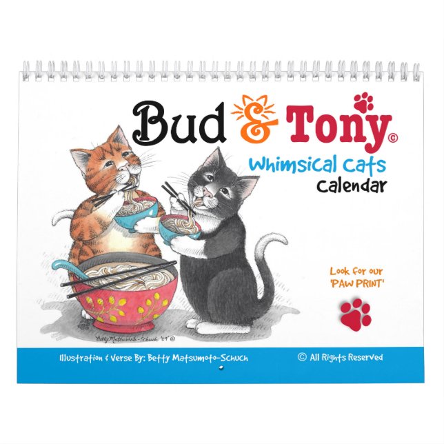 Calendrier Whimsical Cats avec Bud & Tony (Protection)
