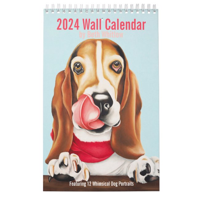 Calendrier Whimsical Dog 2024 - Petit (Protection)