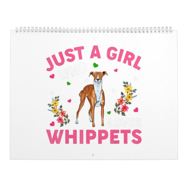 Calendrier Whippet Amoureux des chiens Just A Girl Who Love W (Protection)