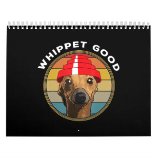 Calendrier Whippet Good Funny 80s Music Dog Design