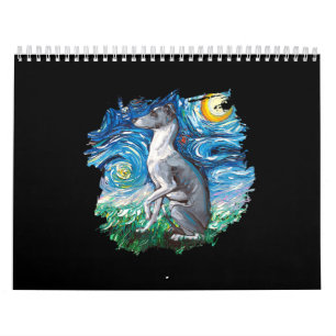 Calendrier Whippet Italian Greyhound Starry Night Dog Art