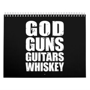Calendrier Whiskey Lover  Guns Guitares de Dieu Whiskey