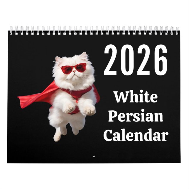 Calendrier White Persian Cat Calendar (Protection)