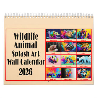 Calendrier Wildlife Animal Lovers Colour Splash Art 2026