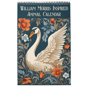 Calendrier William Morris Inspiré Animal Vintage Floral 2025