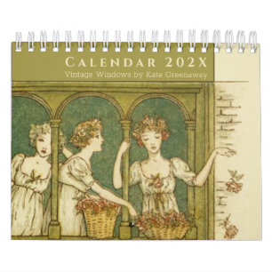 Calendrier Windows vintage par Kate Greenaway Girls & Childre