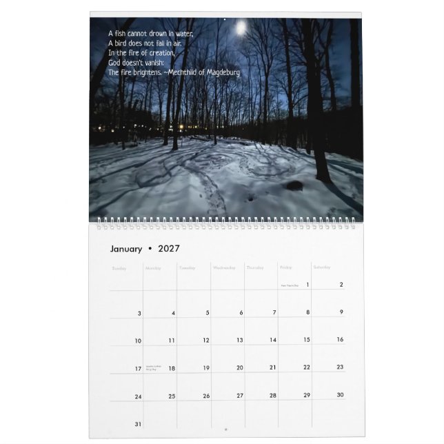 Calendrier Woods Walking 2026 Calendar (Jan 2027)