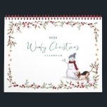 Calendrier Woofy Christmas mignon Aquarelle Chiens coquins<br><div class="desc">Joli et adorable calendrier de Noël Woofy avec chaque mois du calendrier mettant en vedette l'un de nos mignons et adorables chiens malicieux et coquins à l'aquarelle peinte à la main. Au verso du calendrier, on trouve un motif de buffle rouge. Le calendrier de Noël de ce chien espiègle est...</div>