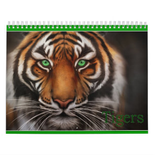 Calendrier yeux bleus blancs de tigres