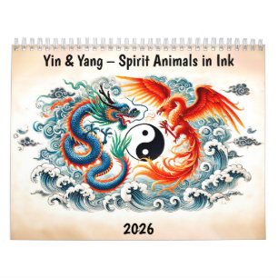 Calendrier Yin & Yang – Animaux spirituels à l'encre