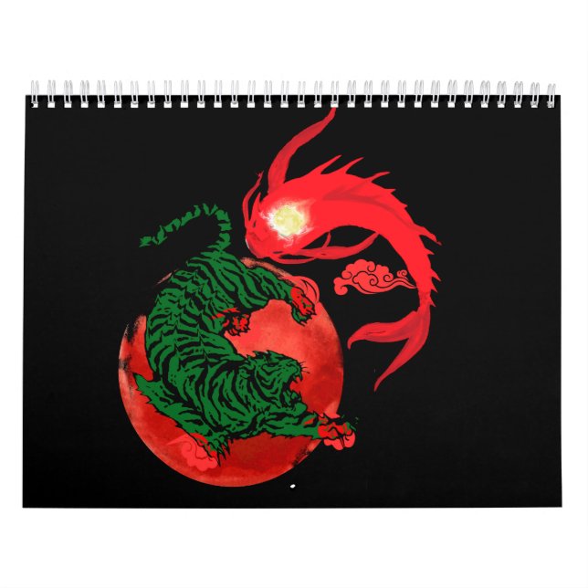 Calendrier yin yang koi fish japonais style d'art équilibre (Protection)