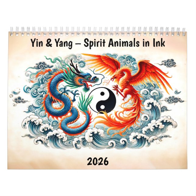 Calendrier Yin & Yang – Spirit Animals in Ink (Protection)
