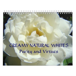 CALENDRIERS Crème Naturel Blanc Fleurs Florales