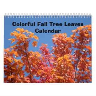 Calendriers d'arbres d'automne colorés Art de ciel