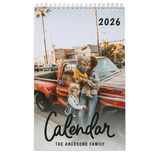 Calendriers mensuels de photos de famille de scrip