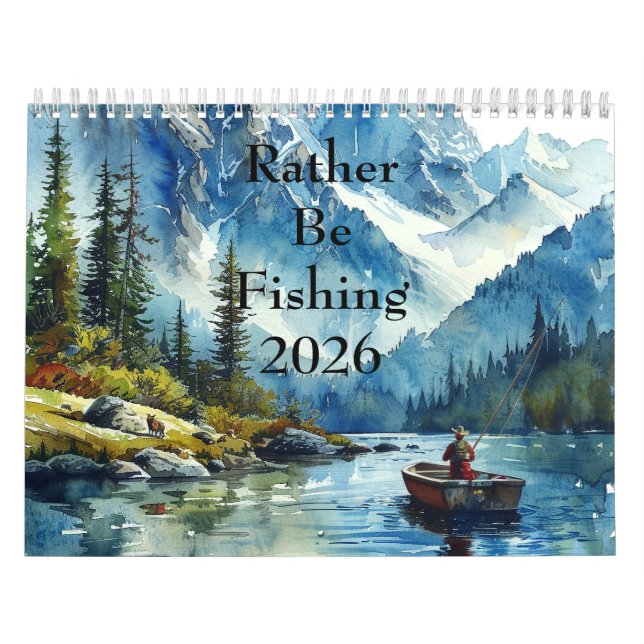 Calendriers muraux aquarelle 'Plutôt aller à la pê (Protection)