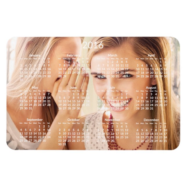 Calendriers personnalisés 2016 Grands Magnets flex (Horizontal)
