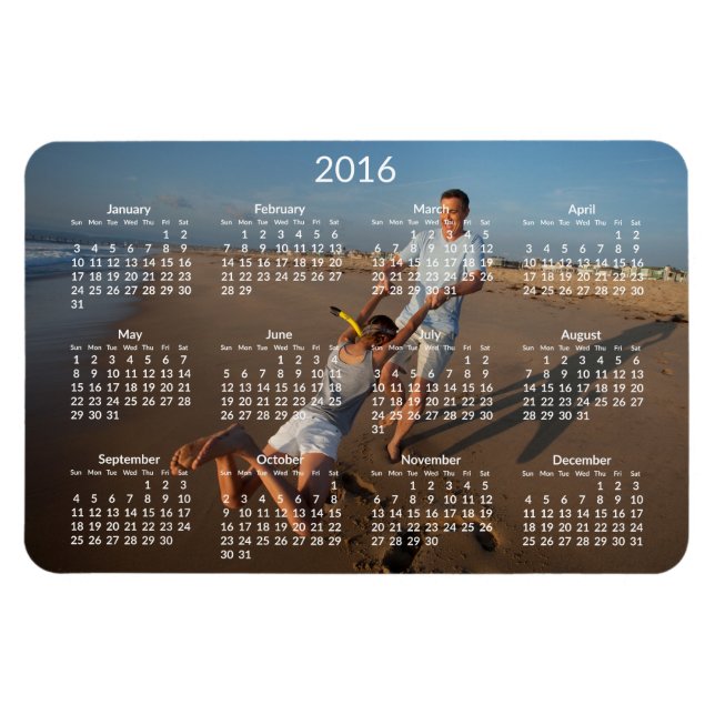 Calendriers personnalisés 2016 Grands Magnets flex (Horizontal)