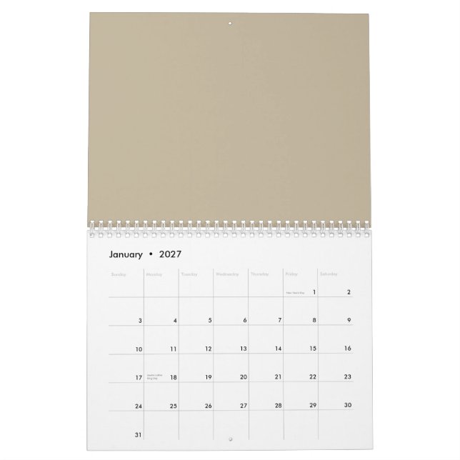 Calendriers personnalisés | Disposition sur deux p (Jan 2027)