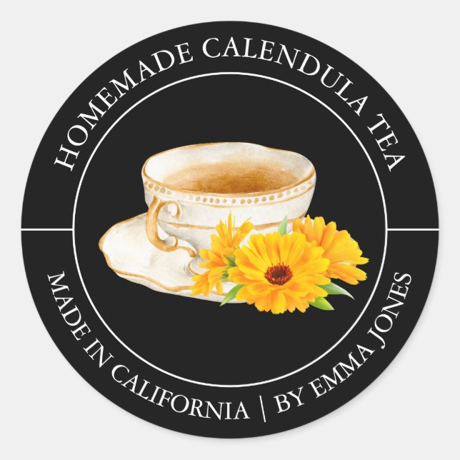 Calendula Tea étiquette moderne (Devant)